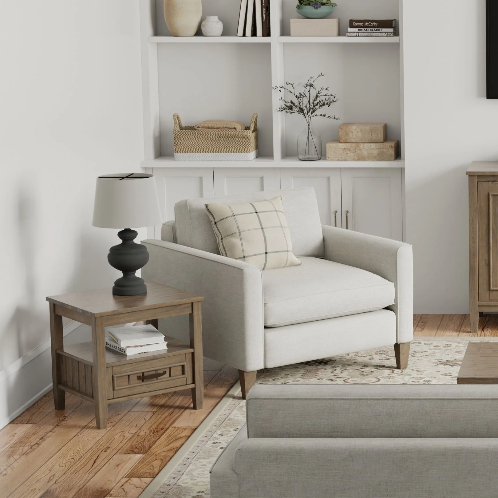Lev - End Table With Bottom Drawer - Smoky Brown - Image 8