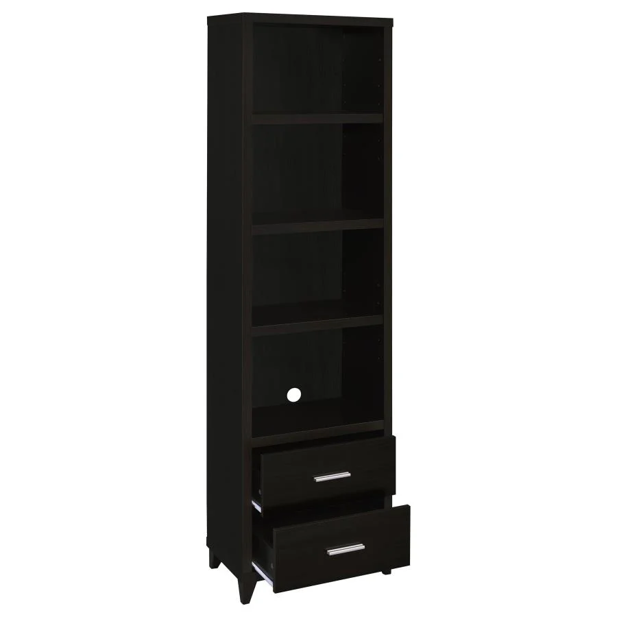 Lewes - 4-Shelf Engineered Wood Media Tower - Cappuccino - Image 3