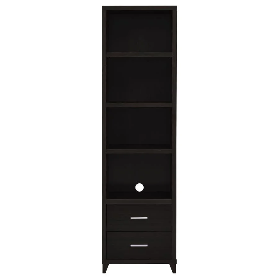 Lewes - 4-Shelf Engineered Wood Media Tower - Cappuccino - Image 4
