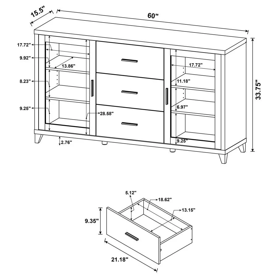 Lewes - 4 Piece TV Entertainment Center - Cappuccino - Image 17