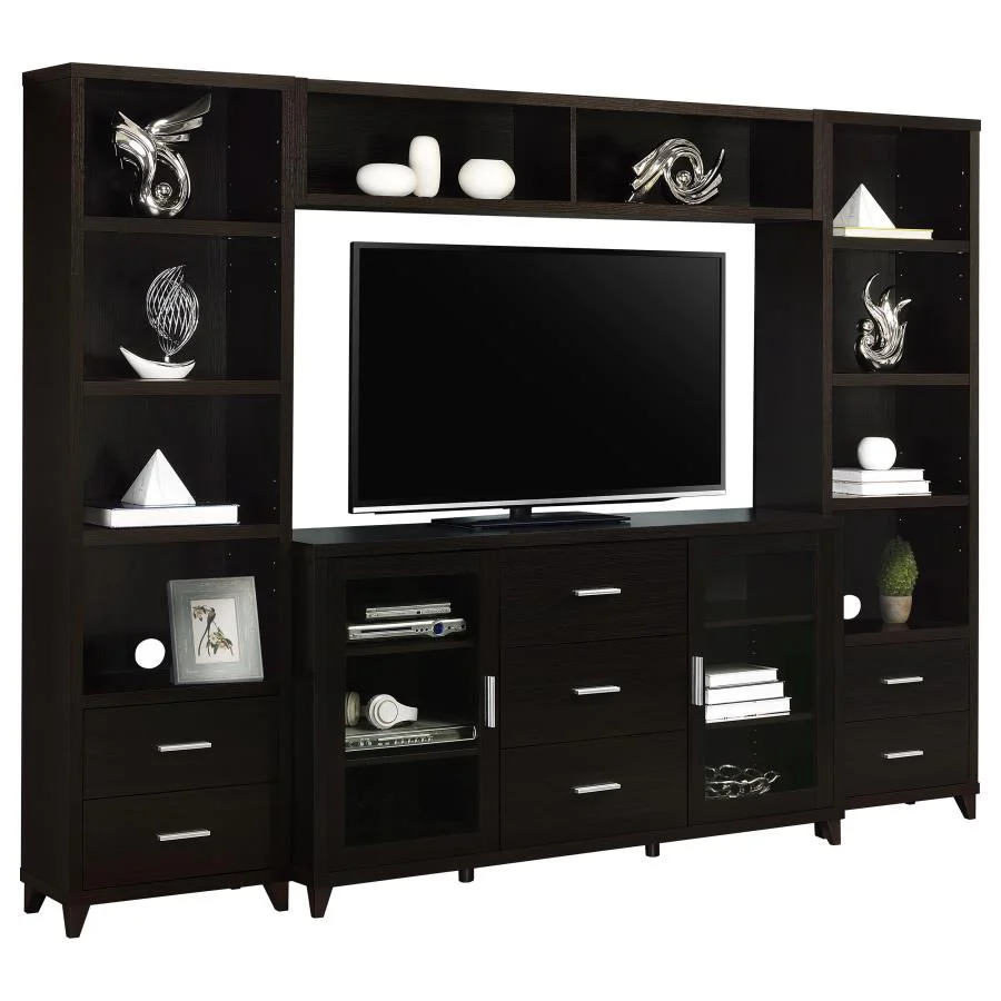 Lewes - 4 Piece TV Entertainment Center - Cappuccino - Image 2