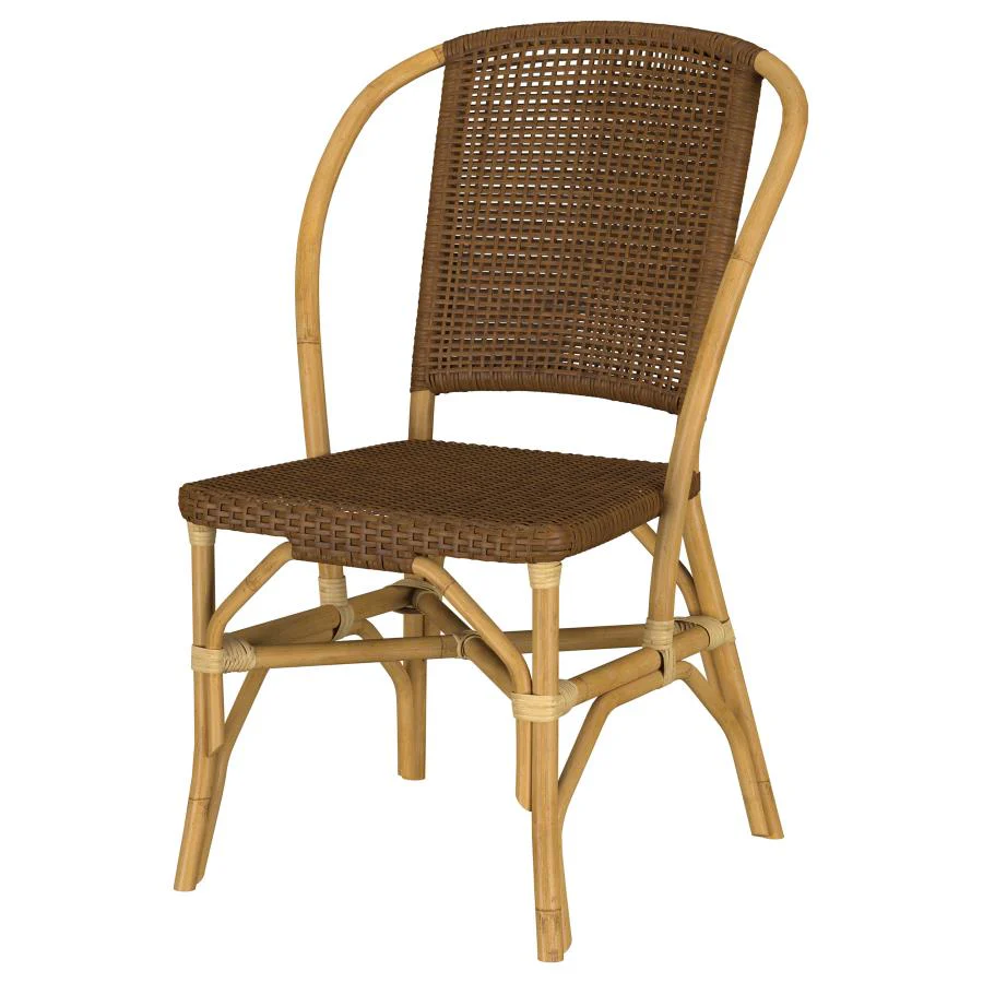 Lexley - Woven Rattan Dining Side Chair (Set of 2) - Brown - Image 5