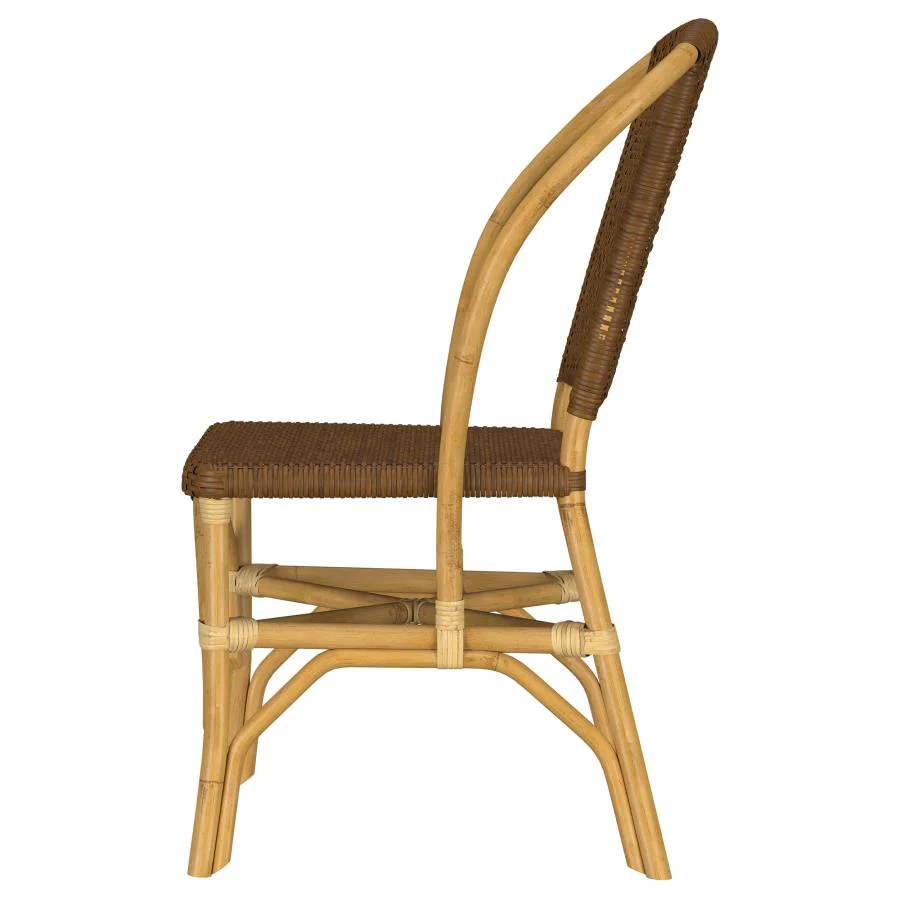 Lexley - Woven Rattan Dining Side Chair (Set of 2) - Brown - Image 6
