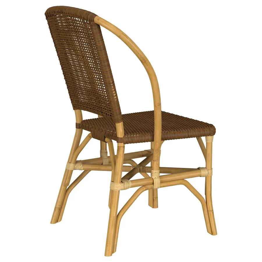 Lexley - Woven Rattan Dining Side Chair (Set of 2) - Brown - Image 8