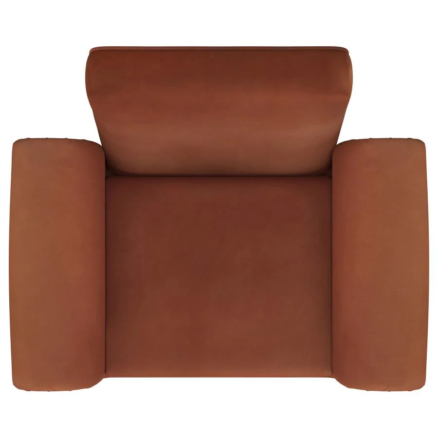 Liana - Upholstered Roll Arm Accent Armchair - Rust - Image 10