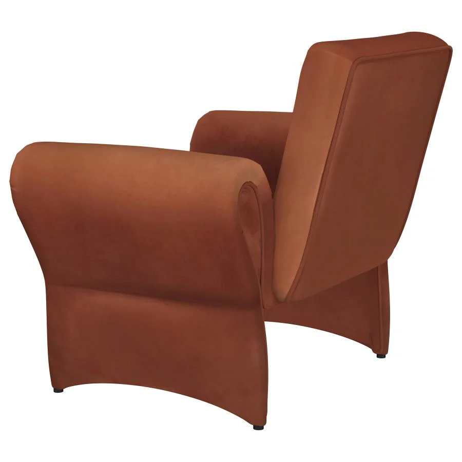 Liana - Upholstered Roll Arm Accent Armchair - Rust - Image 6