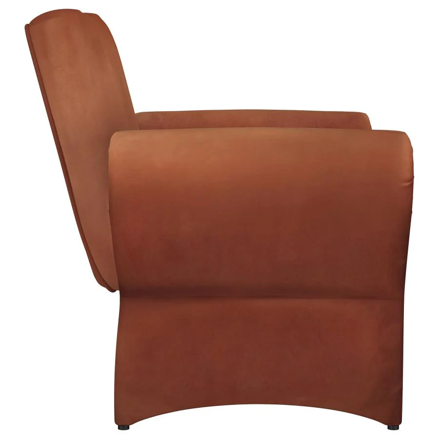 Liana - Upholstered Roll Arm Accent Armchair - Rust - Image 9