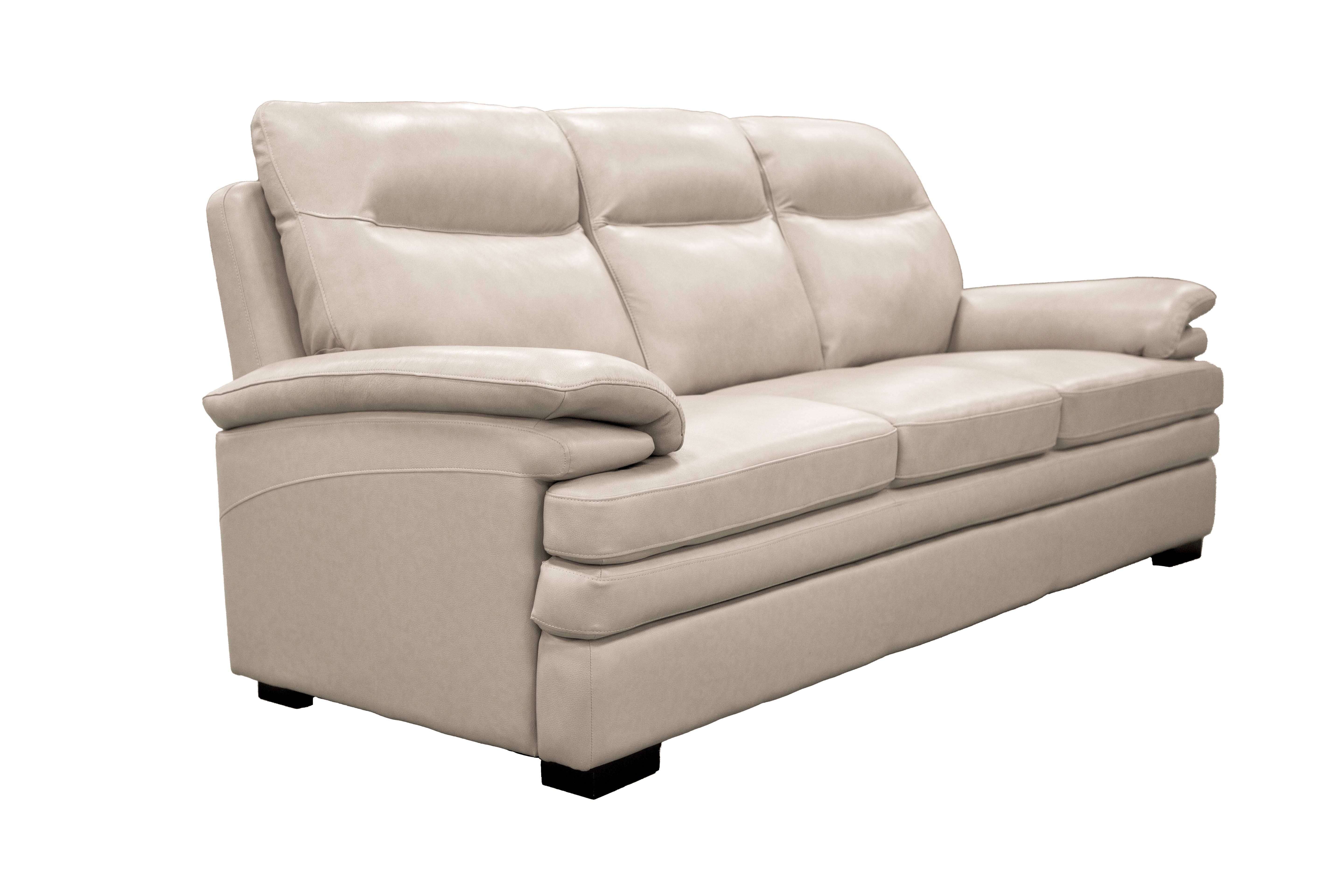 Light Beige Top Grain Leather 3-Piece Living Room Set with Sofa, Loveseat & Chair - Image 3