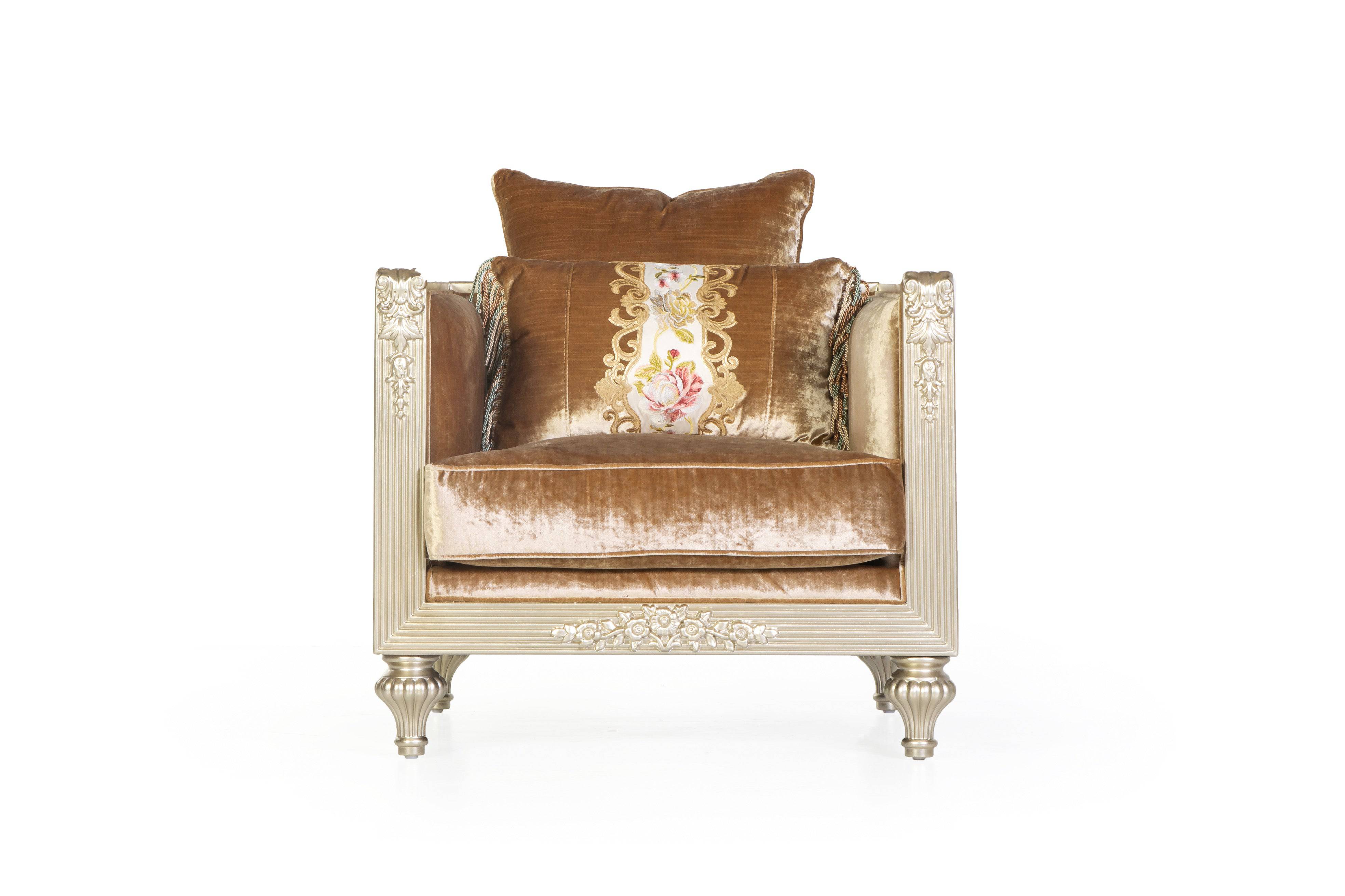 Light Champagne 3-Piece Living Room Set with Sofa, Loveseat & Chair - Image 3