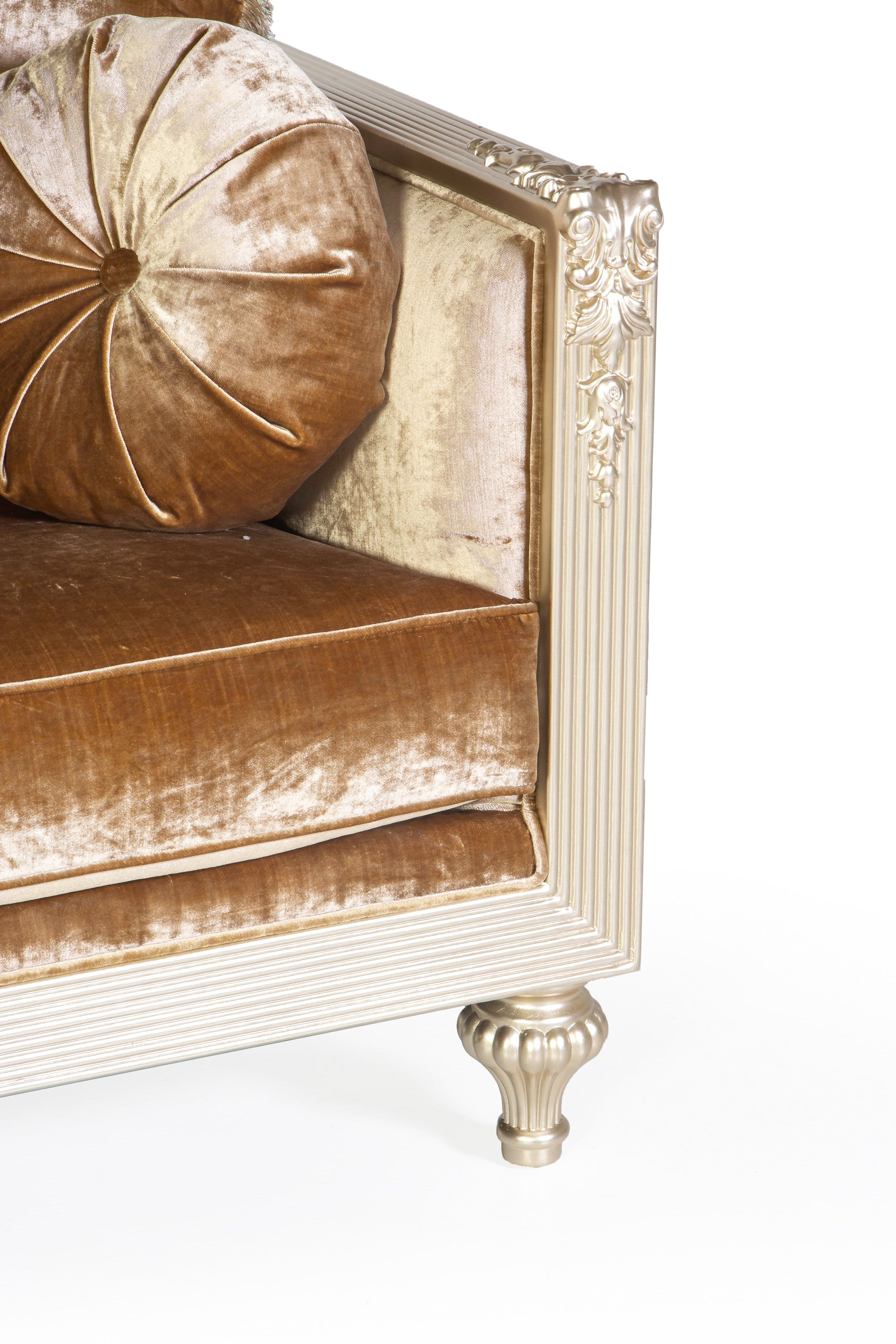 Light Champagne 3-Piece Living Room Set with Sofa, Loveseat & Chair - Image 6