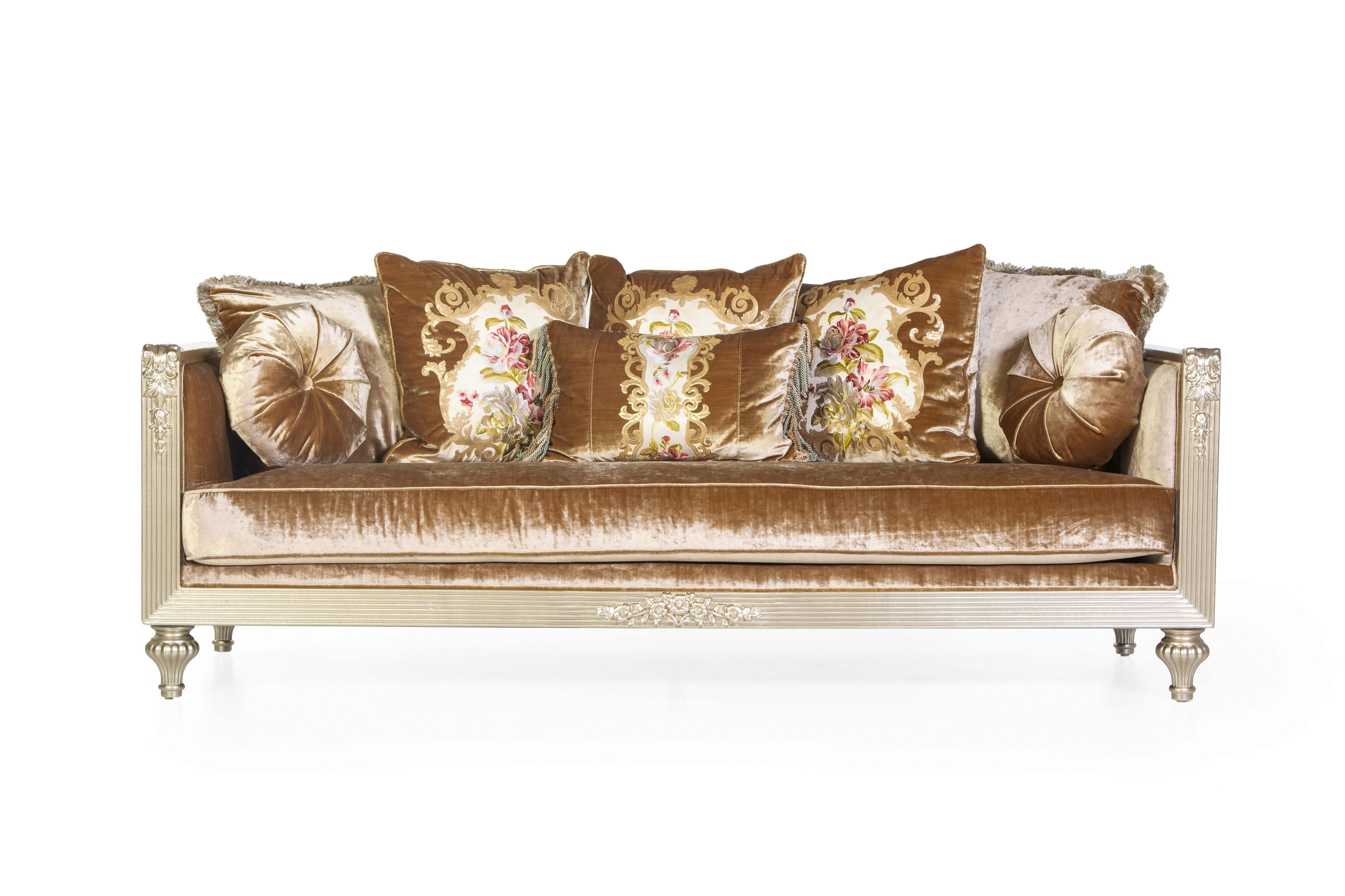 Light Champagne 3-Piece Living Room Set with Sofa, Loveseat & Chair - Image 7