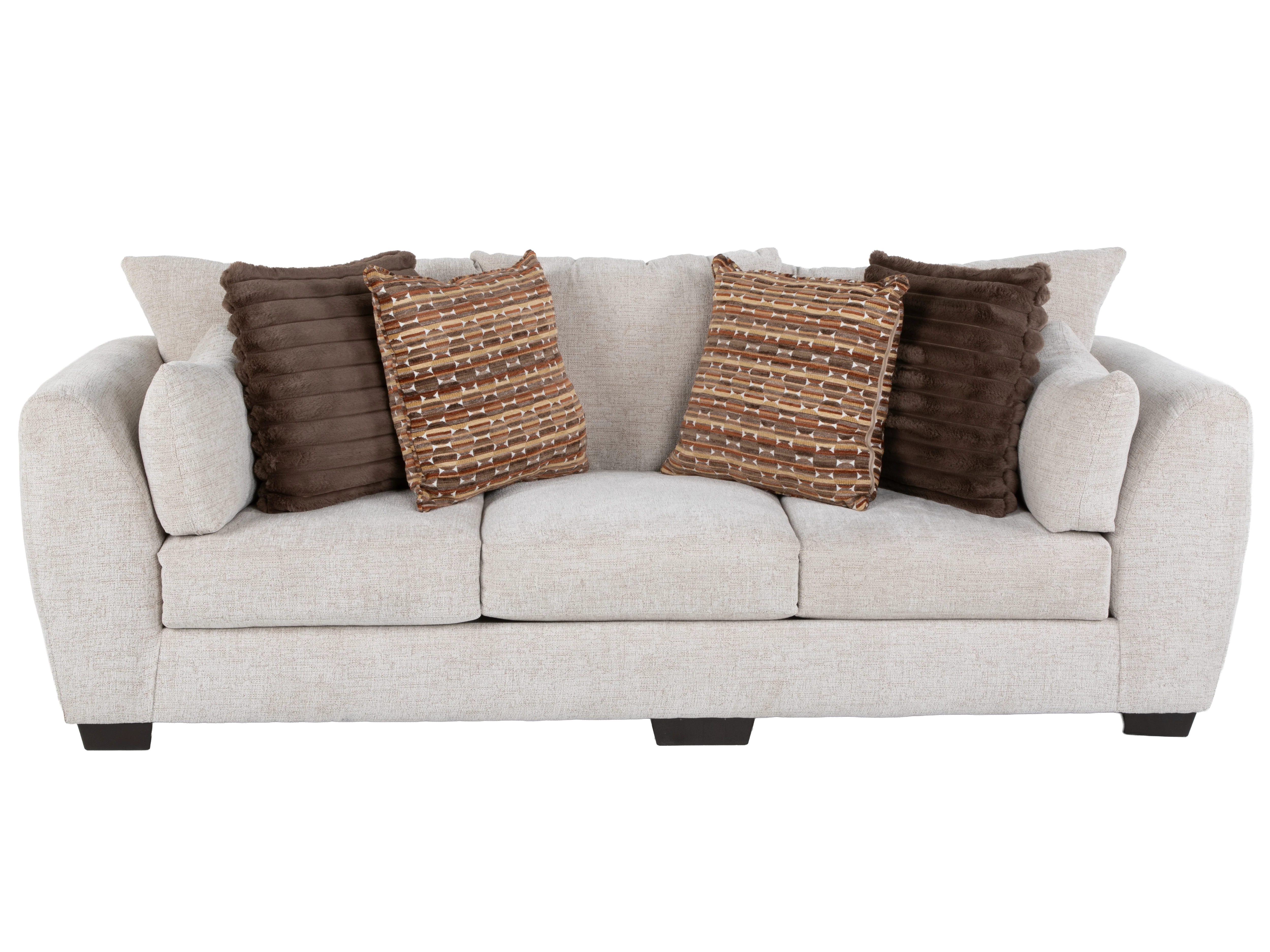 Light Neutral 2-Piece Sofa and Loveseat Set with Accent Pillow Style - Image 5