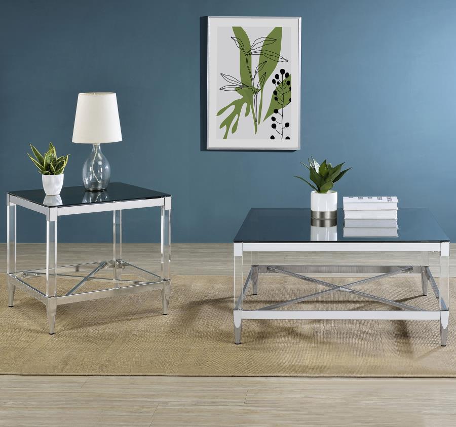 Lindley - Square Tempered Mirror Acrylic Table - Image 17