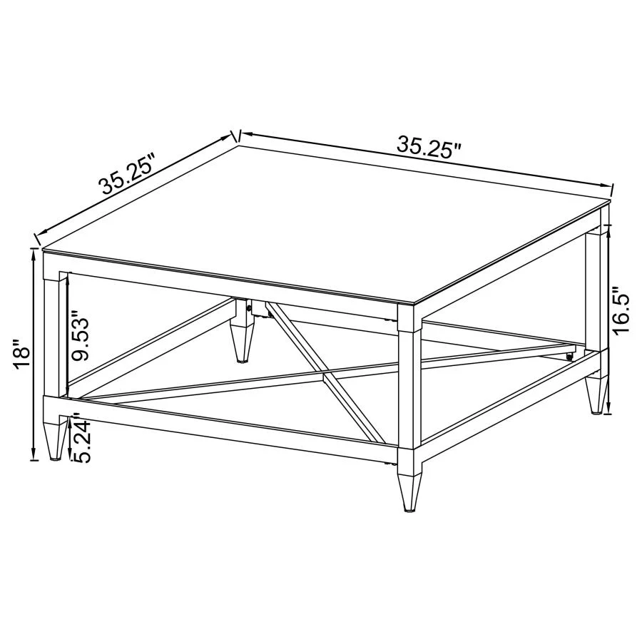 Lindley - Square Tempered Mirror Acrylic Table - Image 18