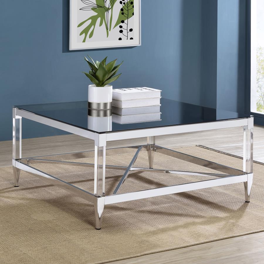 Lindley - Square Tempered Mirror Acrylic Table - Image 4