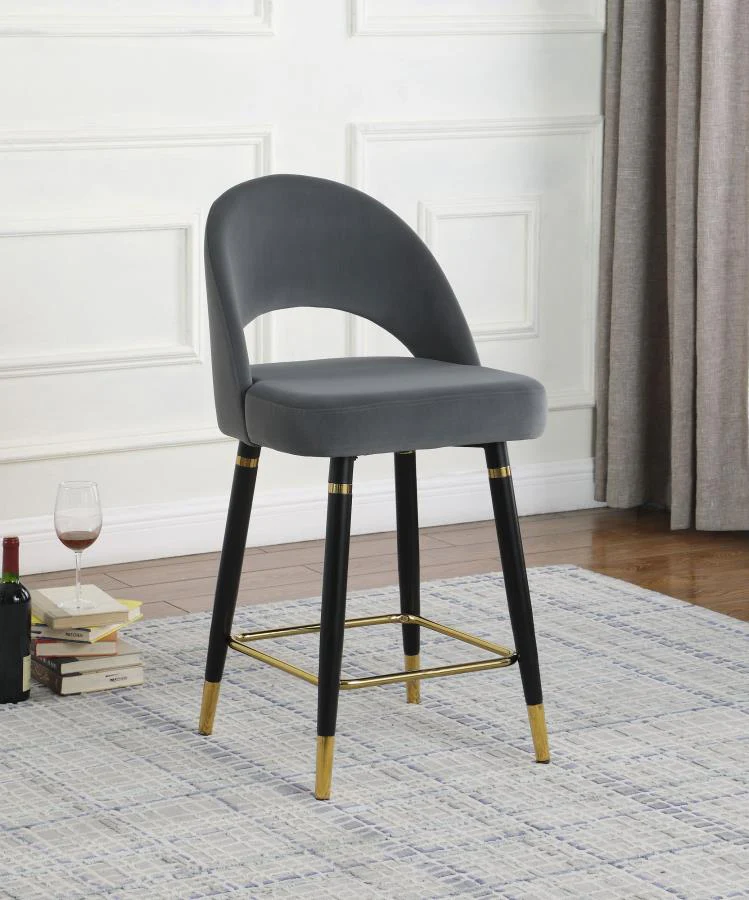 Lindsey Velvet Upholstered Counter Chair  (Set of 2)