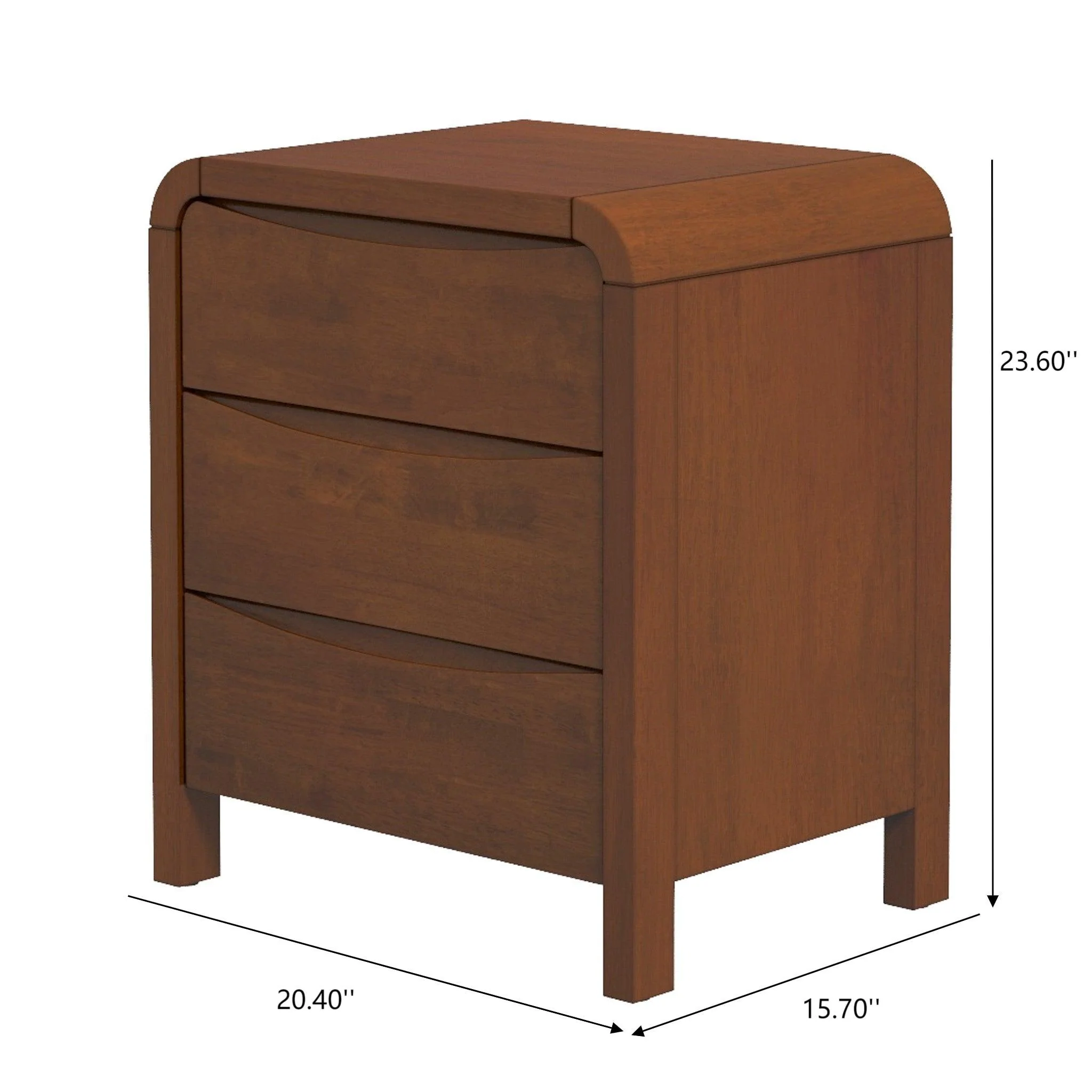 Lionel - Nightstand 3 Drawer Bed Side Table - Brown - Image 5