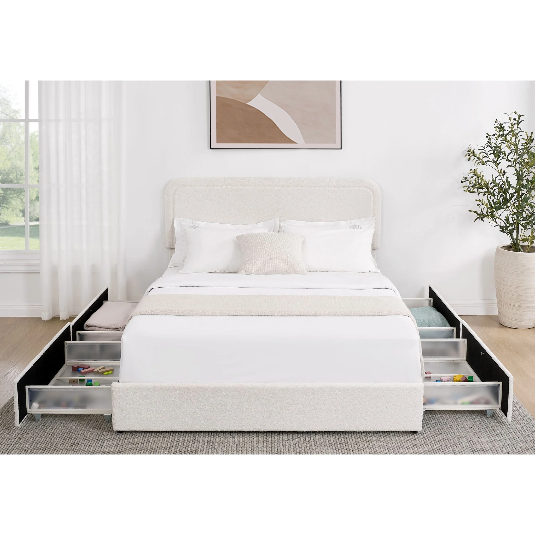 Liv - Patented With Drawers Upholstered Storage Platform Bed - Image 18