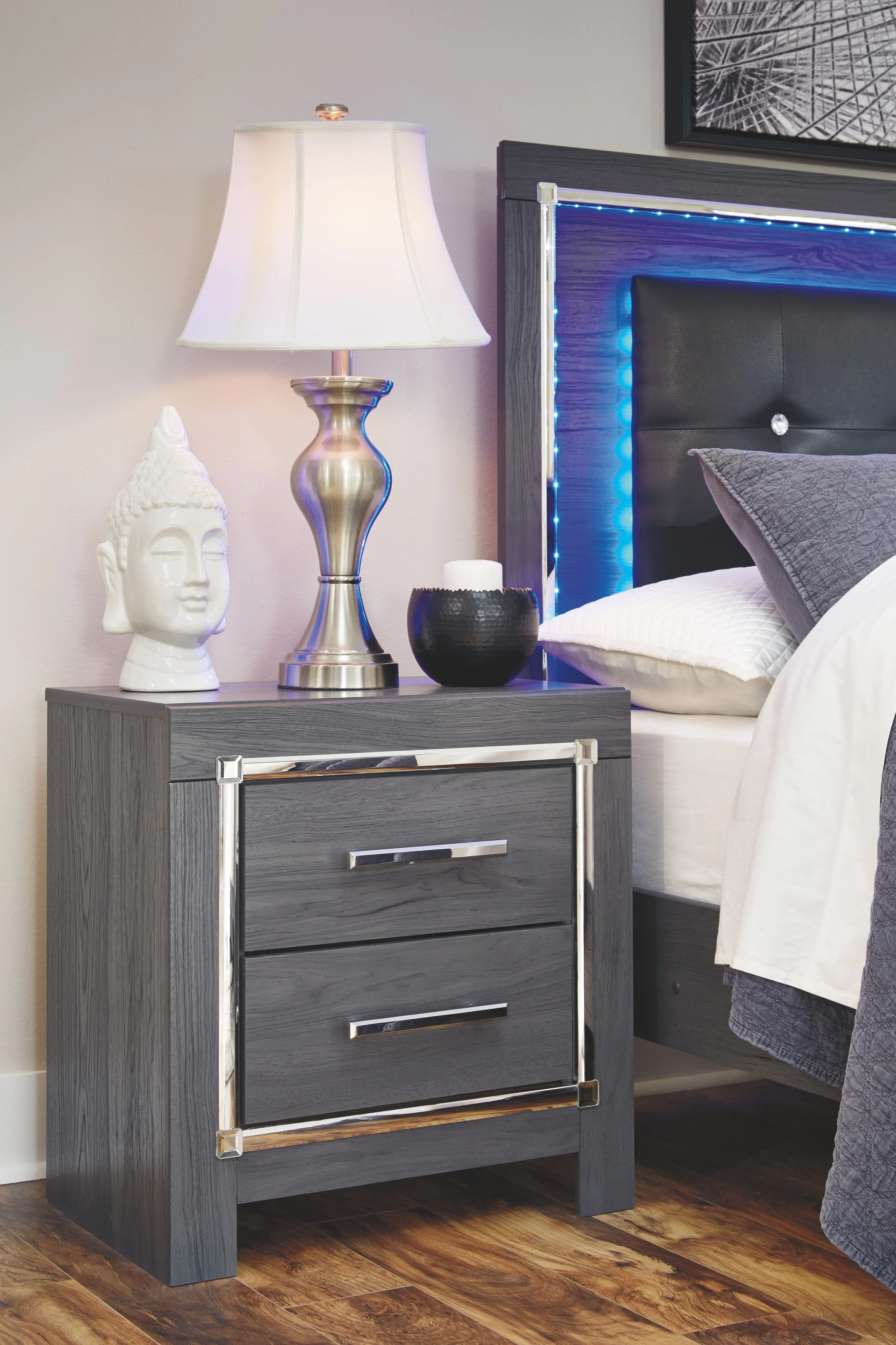 Lodanna - Two Drawer Night Stand - Gray - Image 2