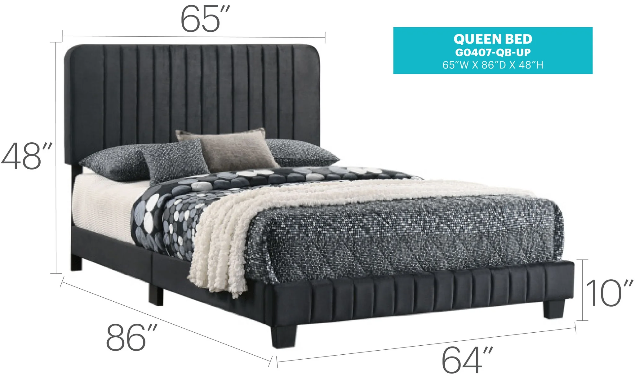 Channel Tufted Bed - Image 66