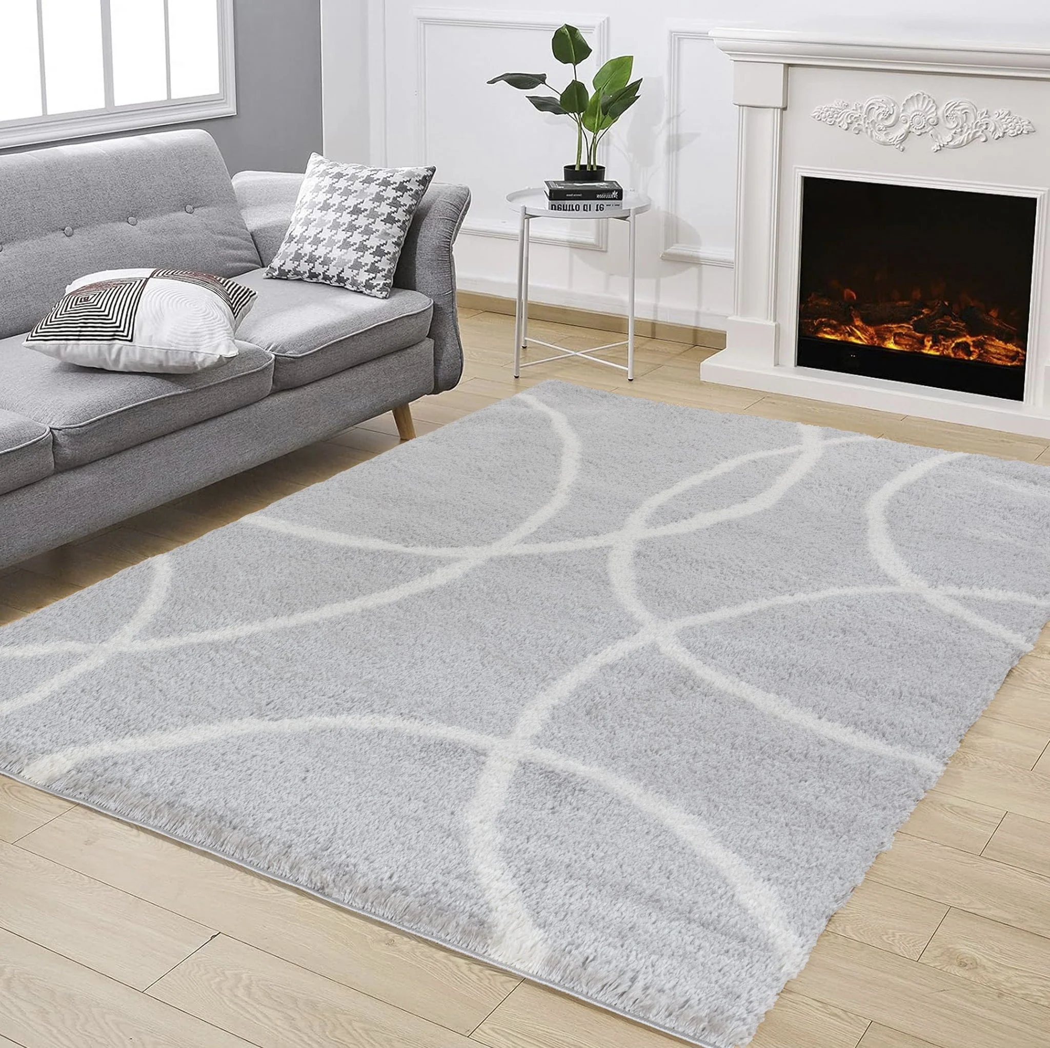 Loft Shag - 7'10" X 9'10" Shaggy Area Rug - Gray - Image 3