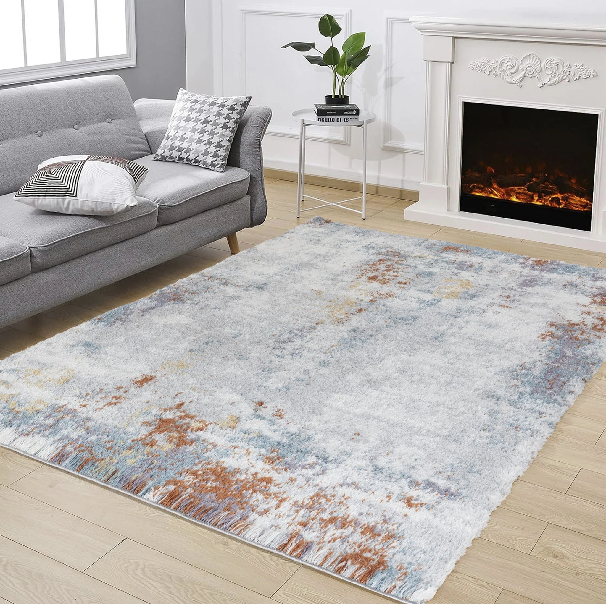 Loft Shag - 7'10" X 9'10" Shaggy Area Rug - Gray, Polypropylene - Image 3