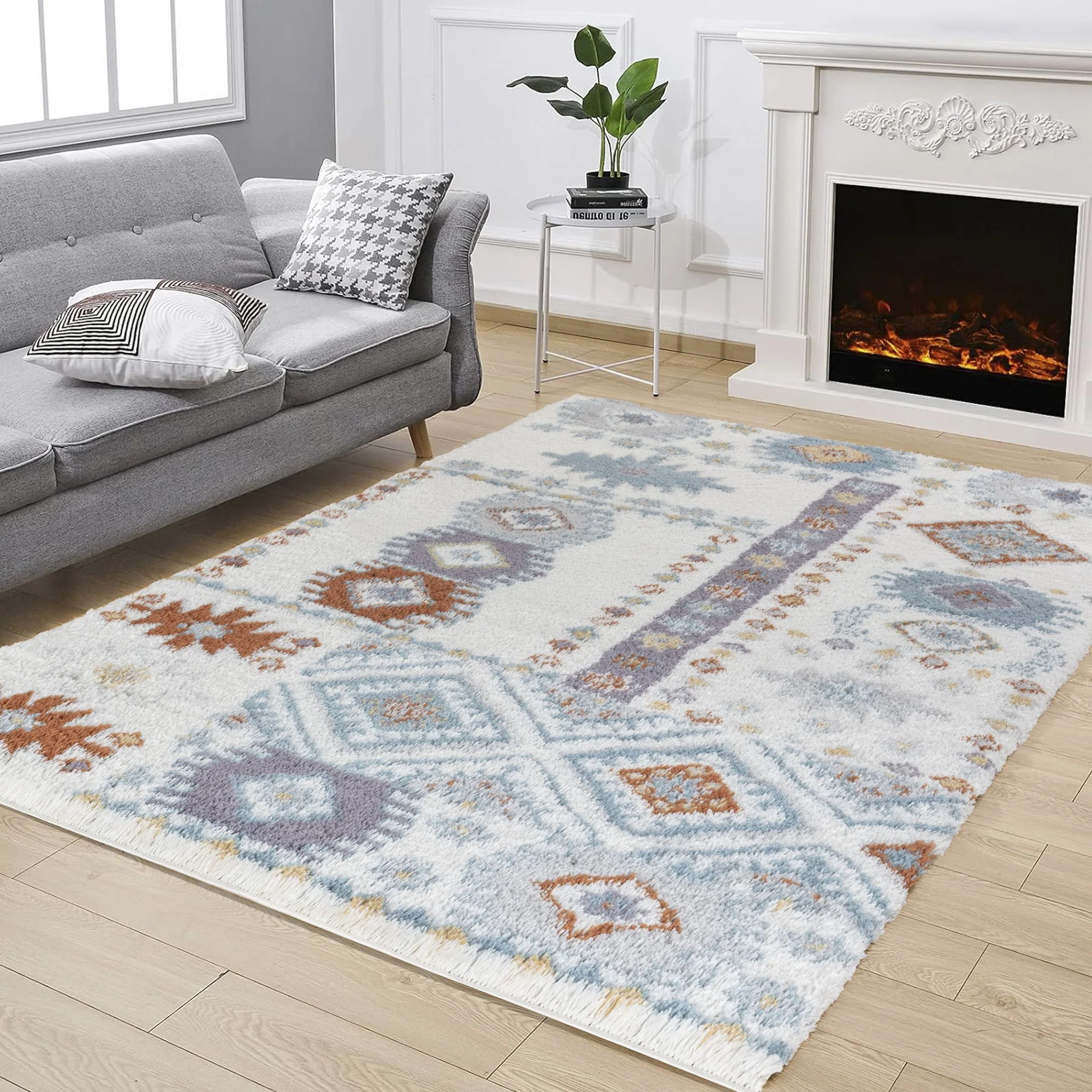 Loft Shag - 7'10" X 9'10" Shaggy Area Rug - Ivory - Image 4