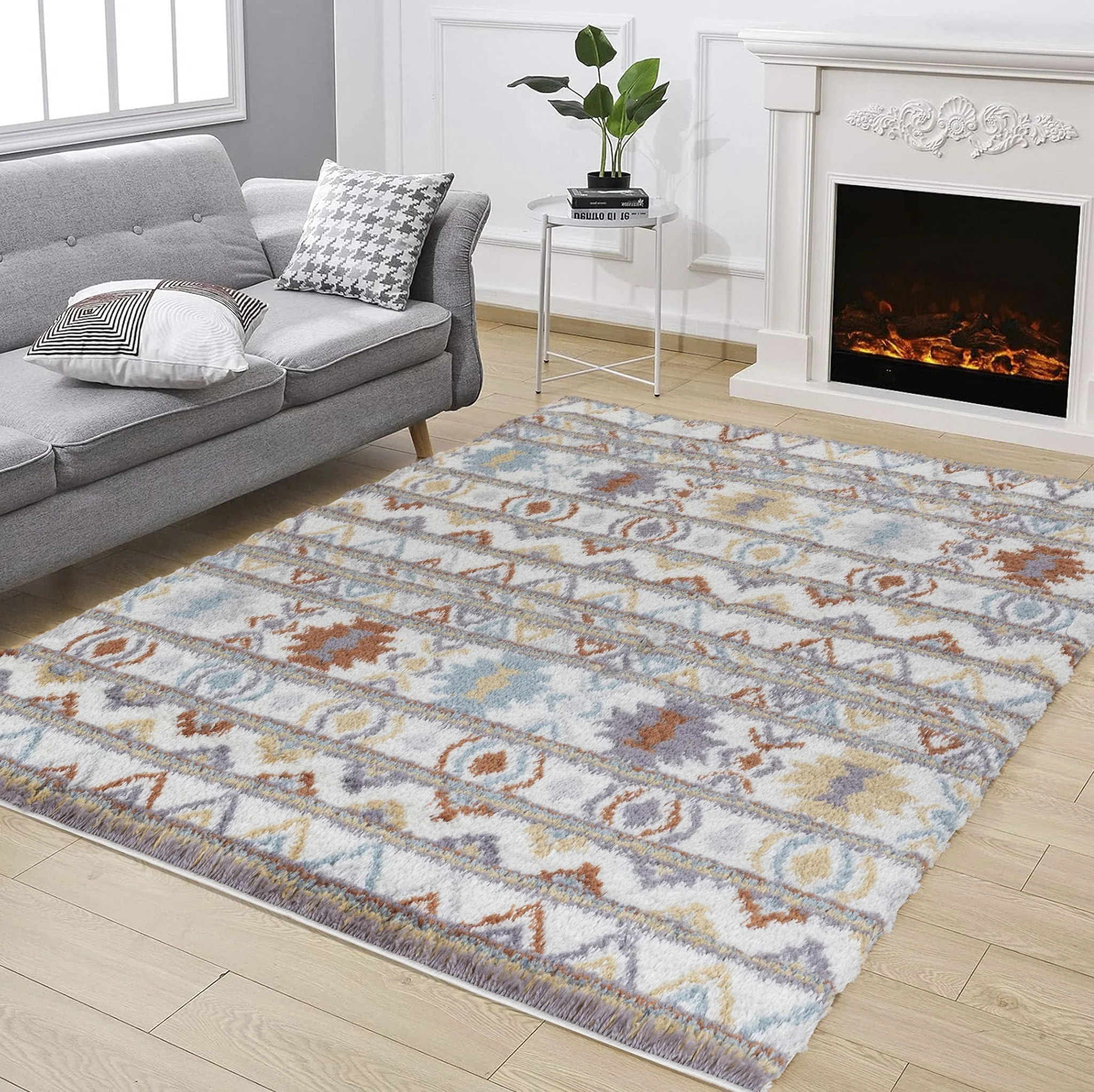 Loft Shag - 7'10" X 9'10" Shaggy Area Rug - Multi, Polypropylene - Image 3