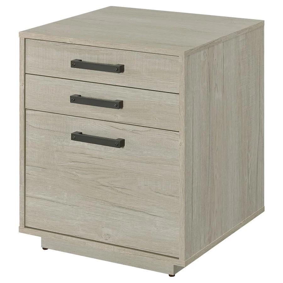 Loomis - 3-Drawer Home Office File Cabinet - Whitewashed Gray - Image 5