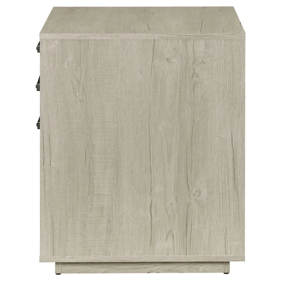 Loomis - 3-Drawer Home Office File Cabinet - Whitewashed Gray - Image 6