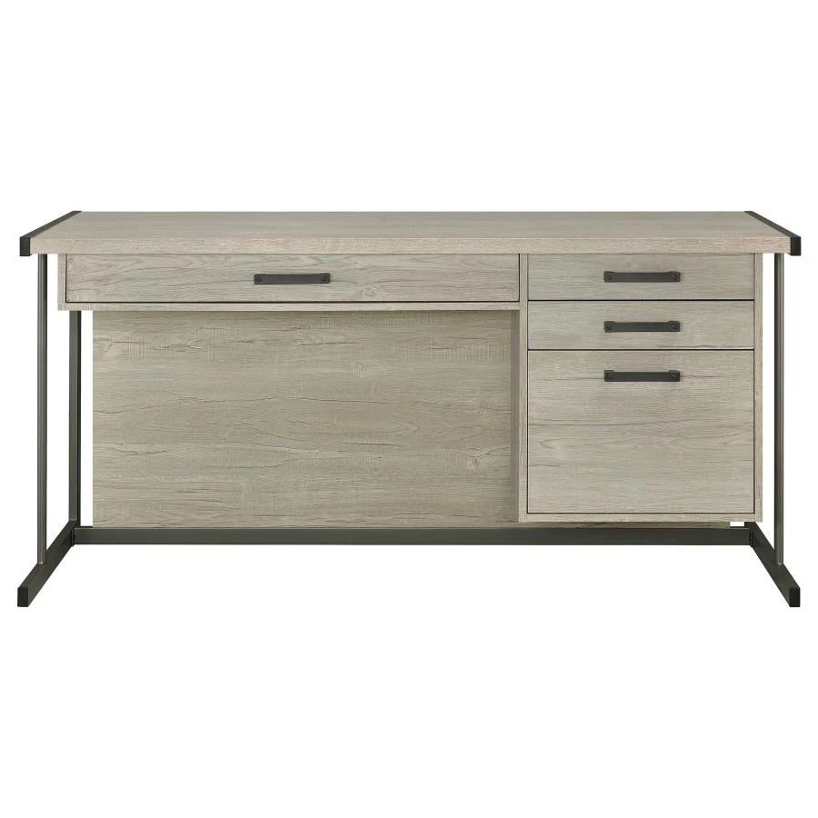 Loomis - 4-Drawer Computer Desk - Whitewashed Gray - Image 4