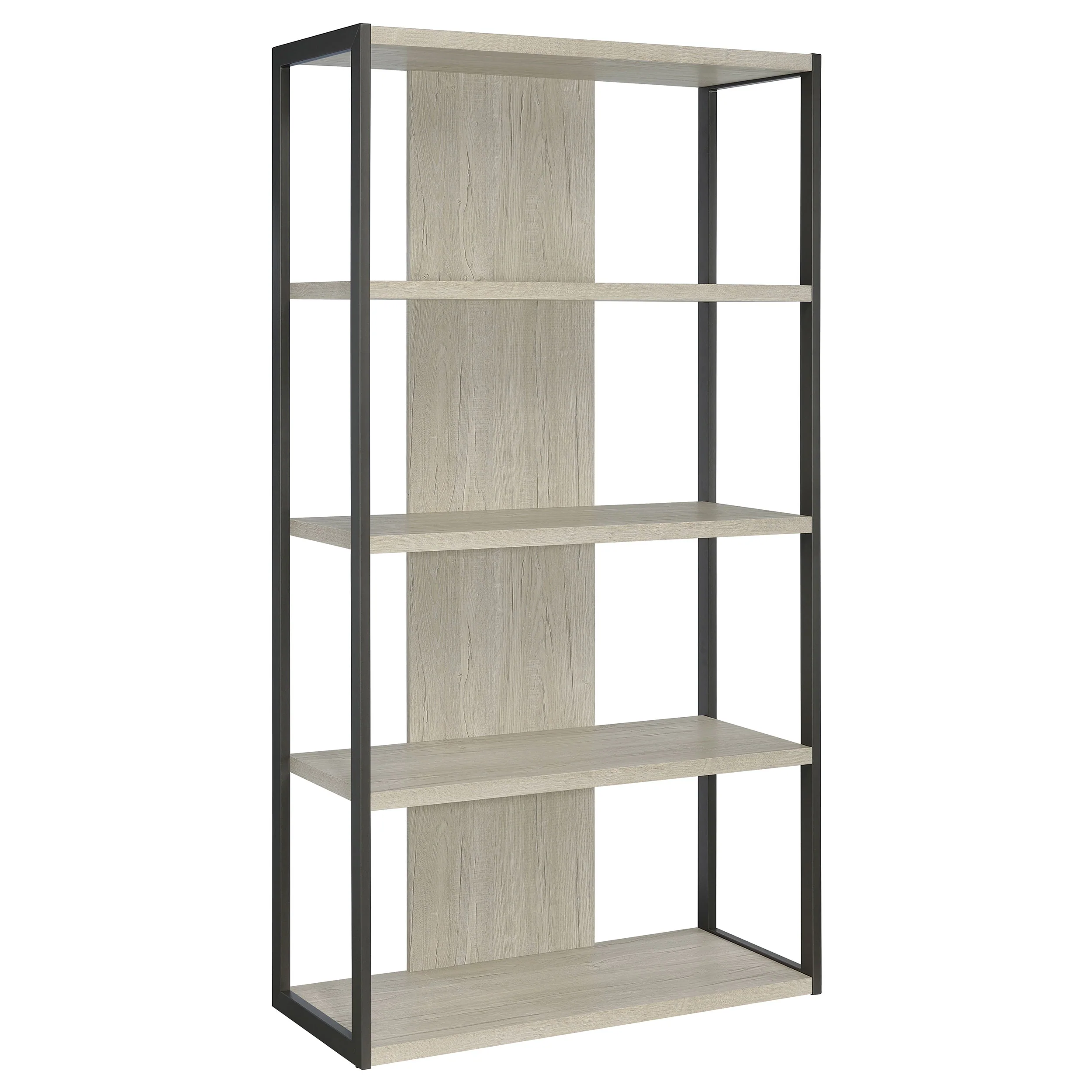 Loomis - 72" 4-Shelf Bookshelf - Whitewashed Gray - Image 14