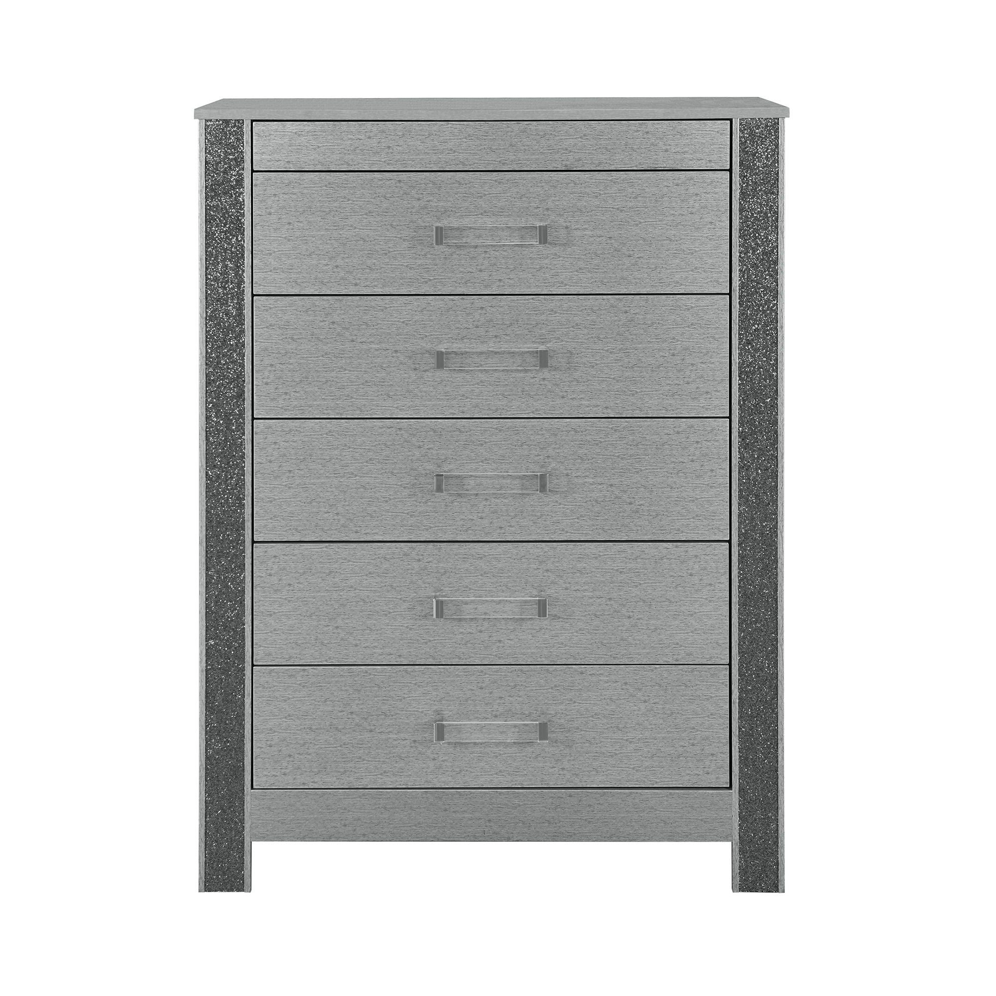 Lorenzo - Chest With Hidden Jewelry Compartment And Bar Handle - Silver - Image 5