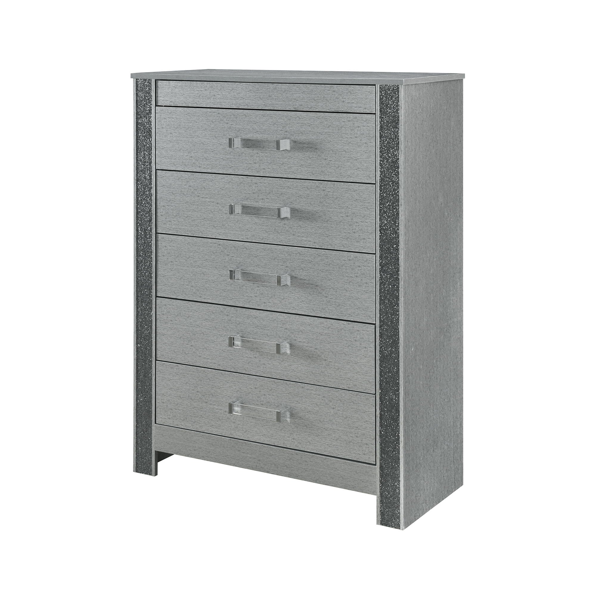 Lorenzo - Chest With Hidden Jewelry Compartment And Bar Handle - Silver - Image 7