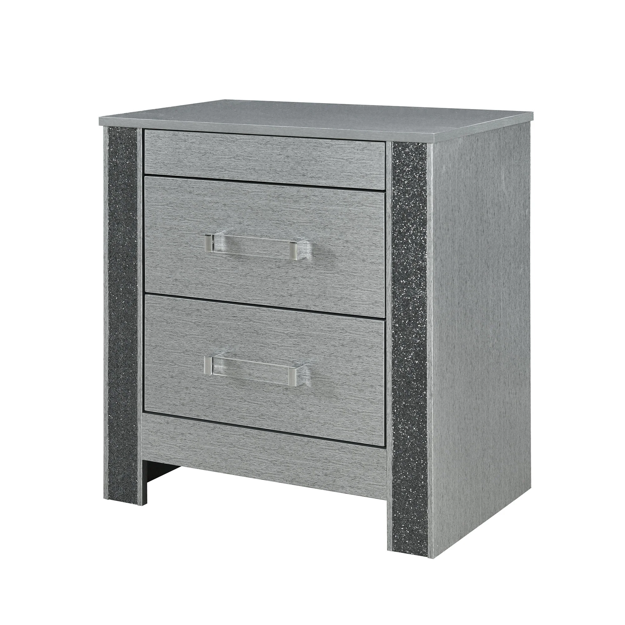 Lorenzo - Nightstand With Hidden Compartment And Handles - Silver - Image 4