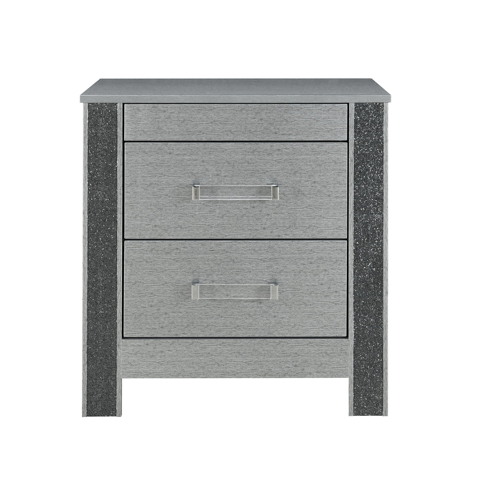 Lorenzo - Nightstand With Hidden Compartment And Handles - Silver - Image 5