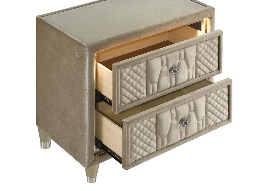 Lorient - 2-Drawer LED Nightstand With USB - Image 19