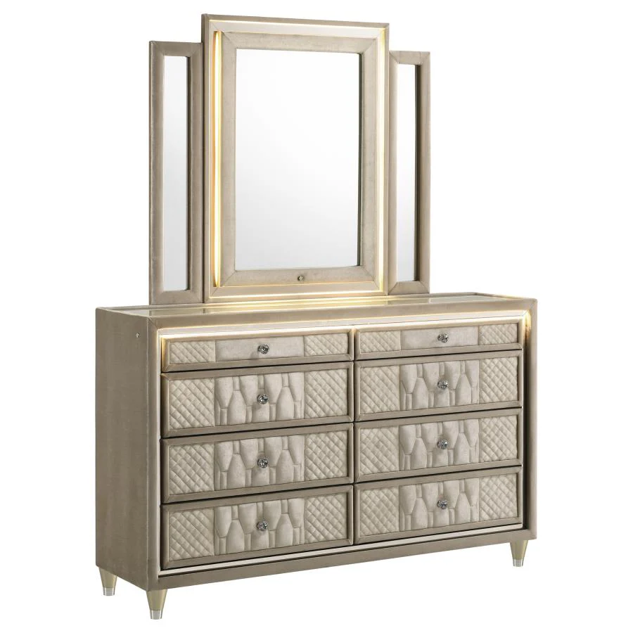 Lorient - 8-Drawer LED Bedroom Dresser Cabinet - Image 2