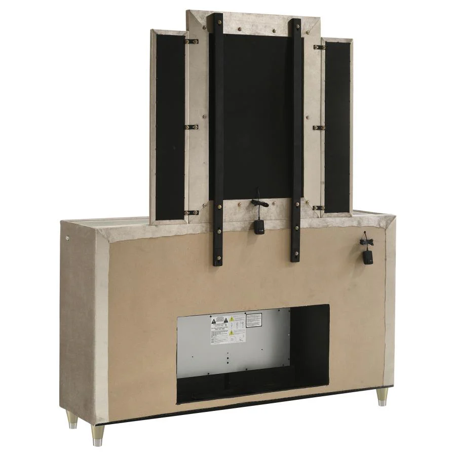 Lorient - 8-Drawer LED Bedroom Flame Box Dresser - Image 21