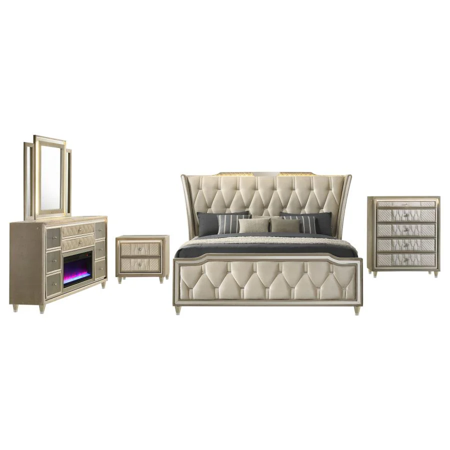 Lorient - Bedroom Set With LED Flame Box Dresser - Image 10