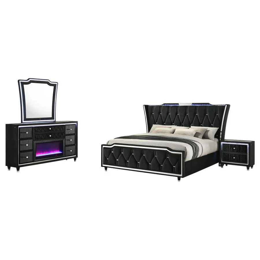 Lorient - Bedroom Set With LED Flame Box Dresser - Image 13