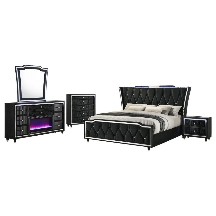 Lorient - Bedroom Set With LED Flame Box Dresser - Image 16