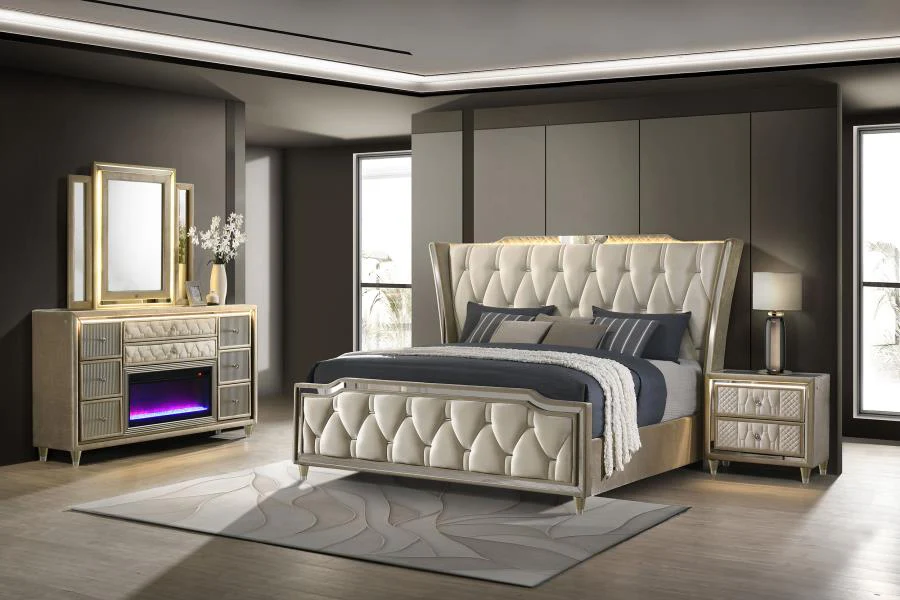 Lorient - Bedroom Set With LED Flame Box Dresser - Image 3