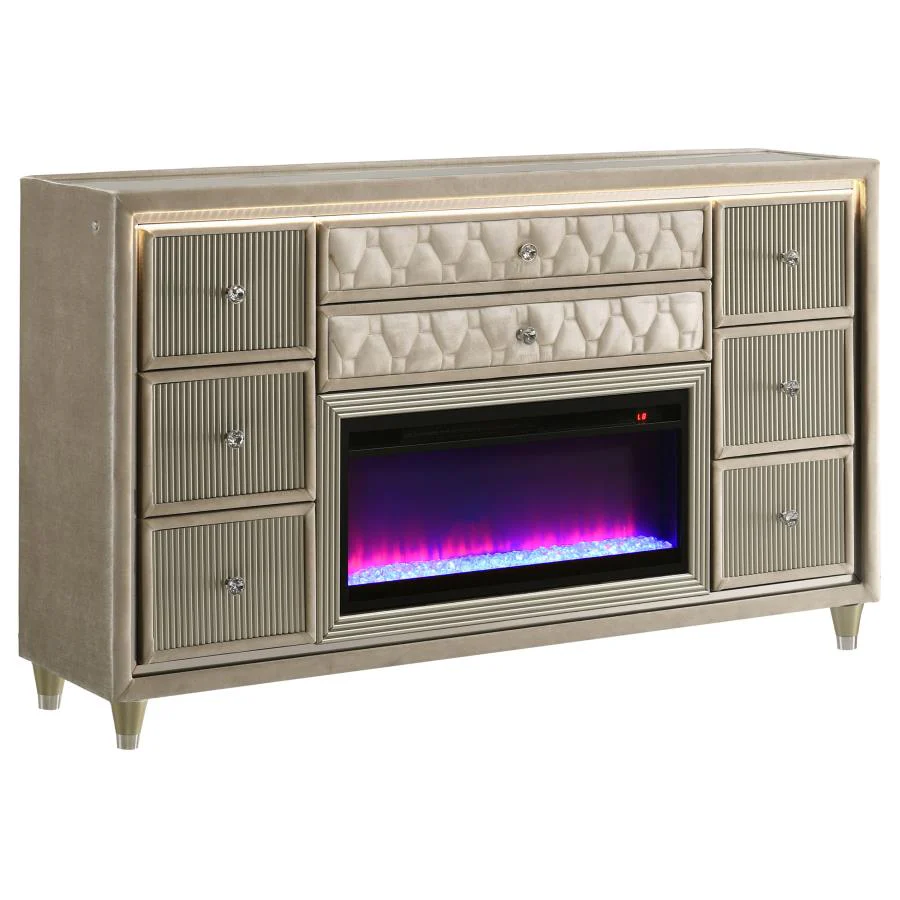 Lorient - Bedroom Set With LED Flame Box Dresser - Image 50