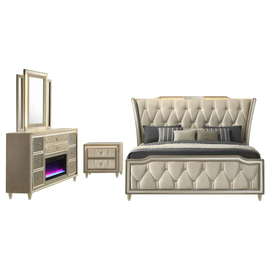 Lorient - Bedroom Set With LED Flame Box Dresser - Image 9
