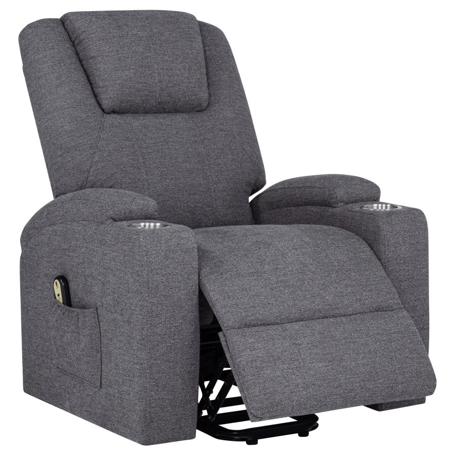 Louie - Chenille Upholstered Power Lift Massage Chair - Image 11