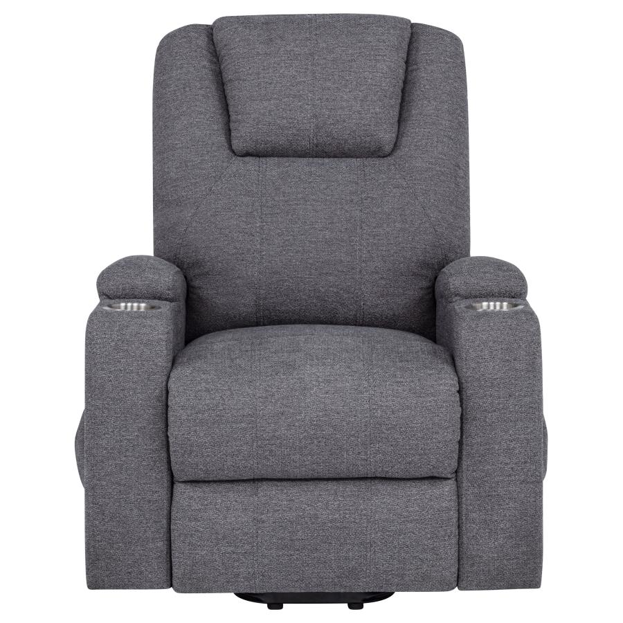 Louie - Chenille Upholstered Power Lift Massage Chair - Image 15