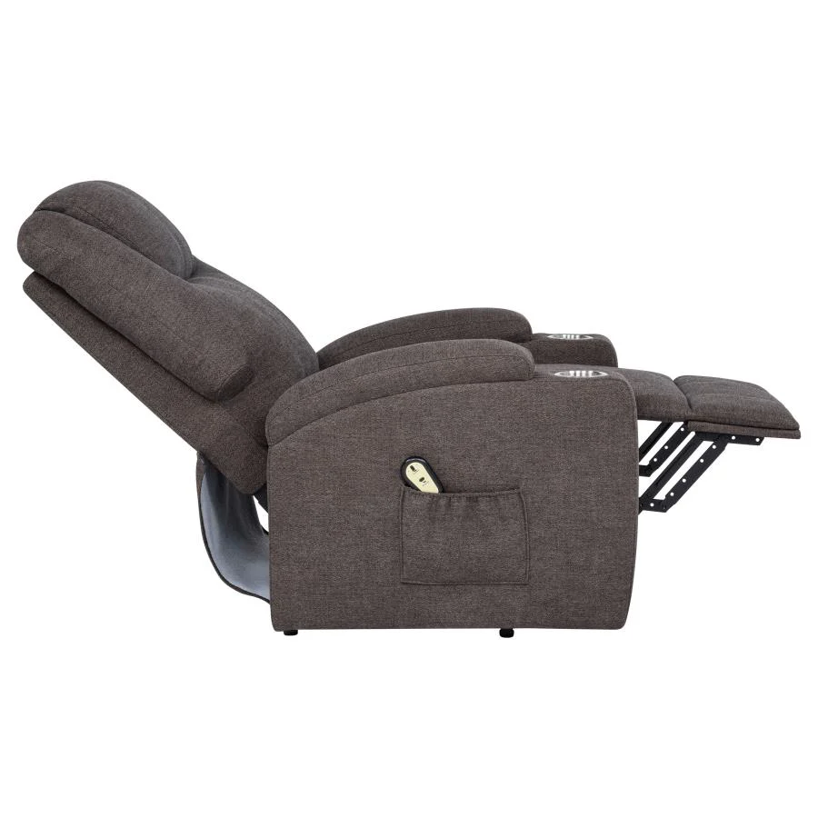 Louie - Chenille Upholstered Power Lift Massage Chair - Image 20