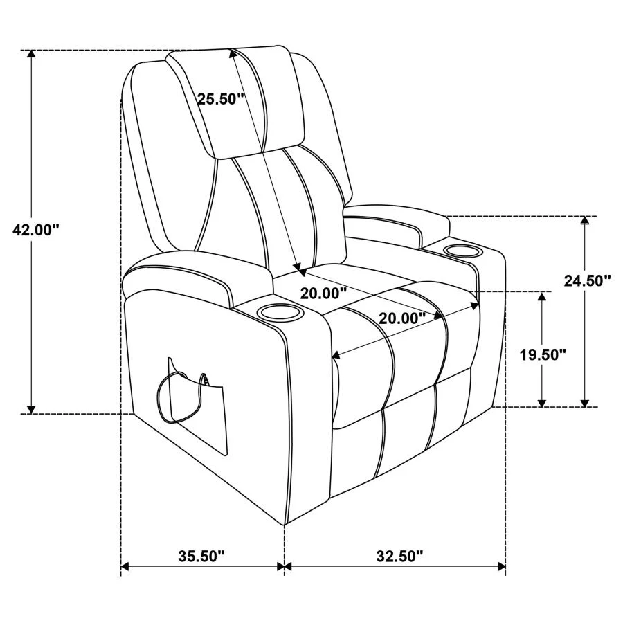Louie - Chenille Upholstered Power Lift Massage Chair - Image 29
