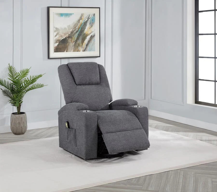 Louie - Chenille Upholstered Power Lift Massage Chair - Image 5